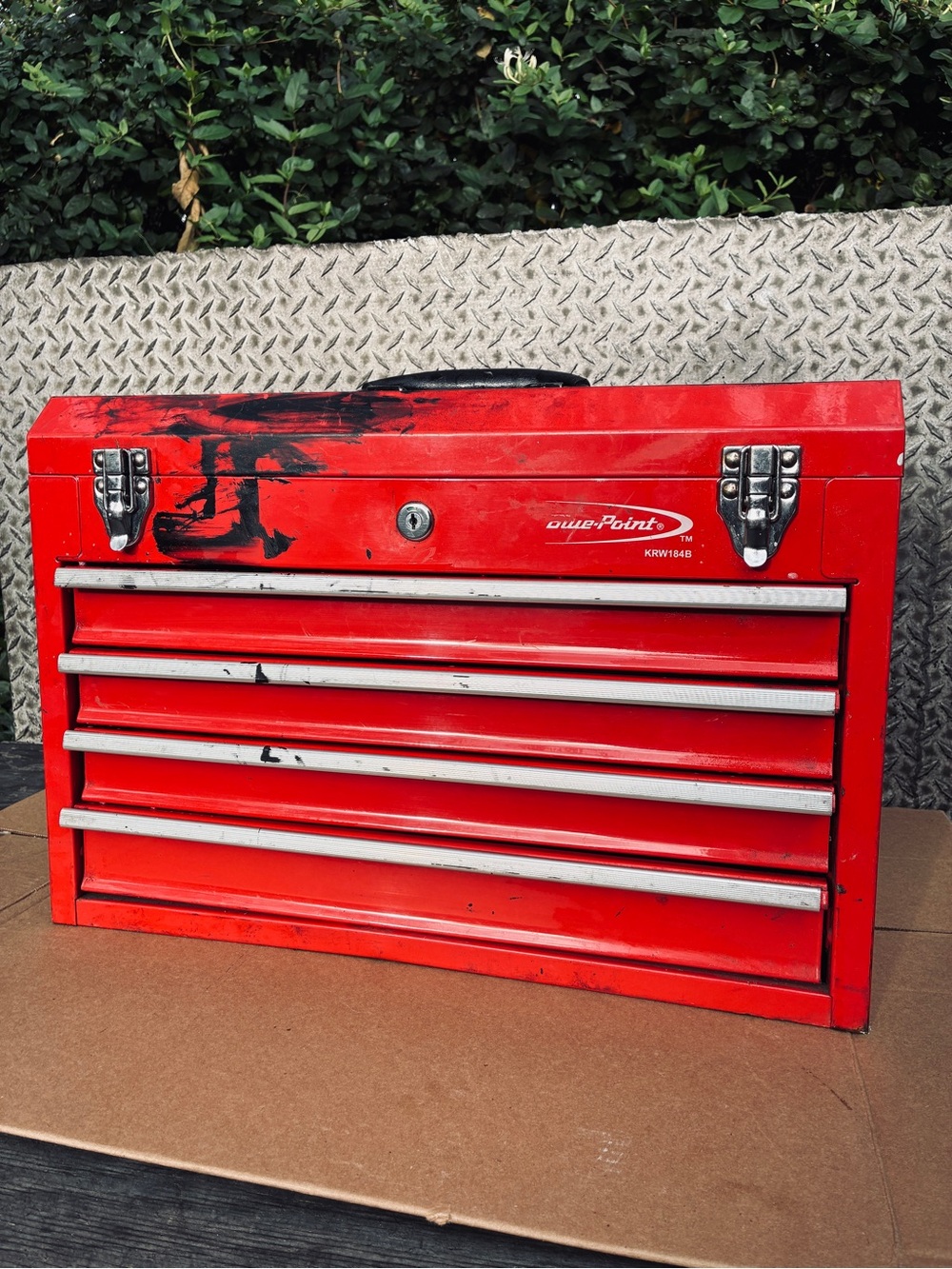 Snap On Blue Point KRW184B 4 DRAWER TOOL BOX NO KEY